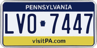 PA license plate LVO7447