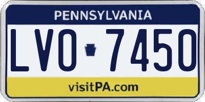 PA license plate LVO7450