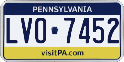 PA license plate LVO7452