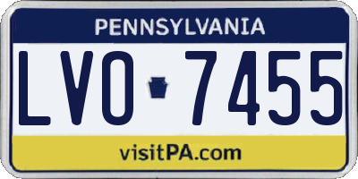 PA license plate LVO7455
