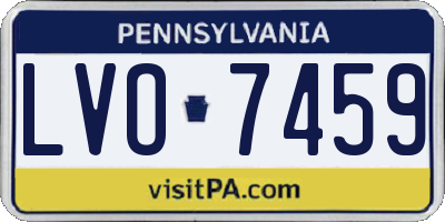 PA license plate LVO7459
