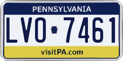 PA license plate LVO7461