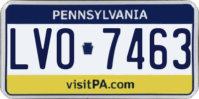 PA license plate LVO7463