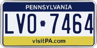 PA license plate LVO7464
