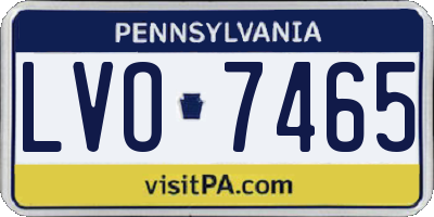 PA license plate LVO7465