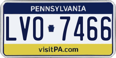 PA license plate LVO7466