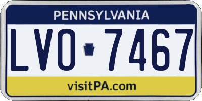 PA license plate LVO7467
