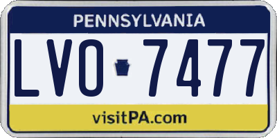 PA license plate LVO7477