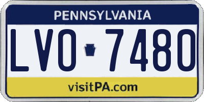 PA license plate LVO7480
