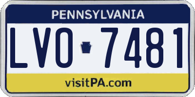 PA license plate LVO7481