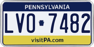 PA license plate LVO7482