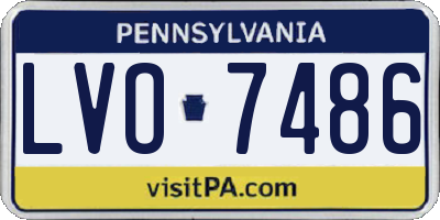 PA license plate LVO7486