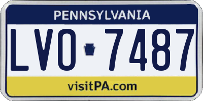 PA license plate LVO7487