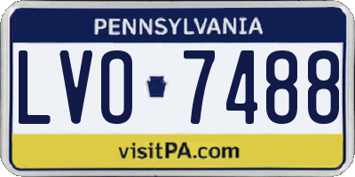 PA license plate LVO7488