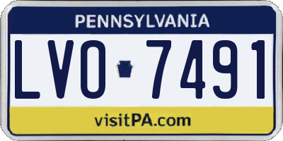 PA license plate LVO7491