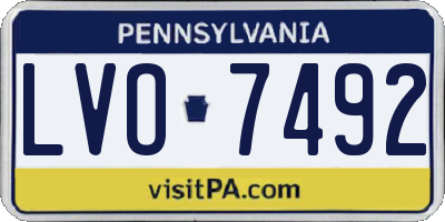 PA license plate LVO7492