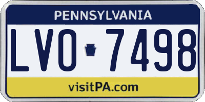 PA license plate LVO7498