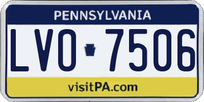 PA license plate LVO7506