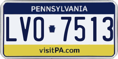 PA license plate LVO7513
