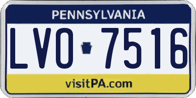 PA license plate LVO7516