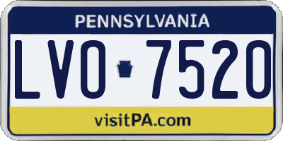 PA license plate LVO7520