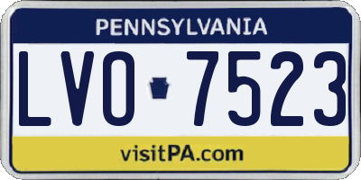 PA license plate LVO7523