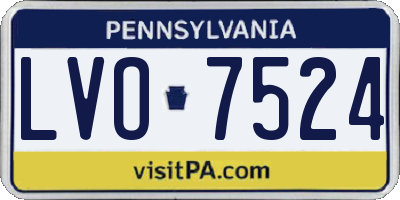 PA license plate LVO7524