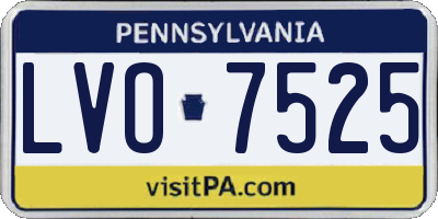 PA license plate LVO7525