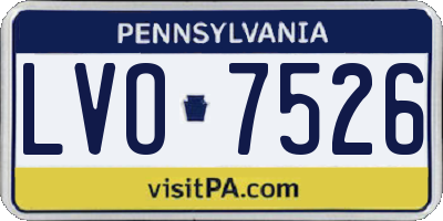 PA license plate LVO7526