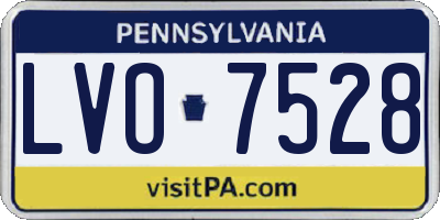 PA license plate LVO7528