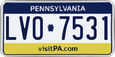PA license plate LVO7531
