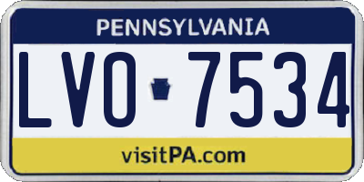 PA license plate LVO7534