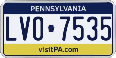 PA license plate LVO7535