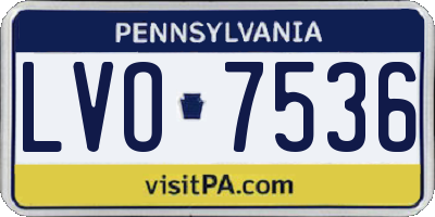 PA license plate LVO7536