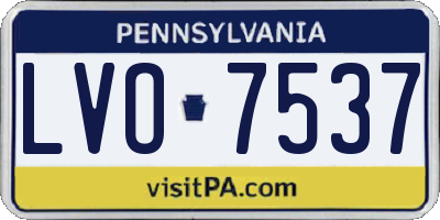 PA license plate LVO7537