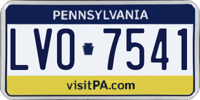 PA license plate LVO7541