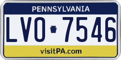 PA license plate LVO7546