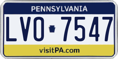 PA license plate LVO7547