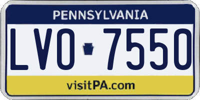 PA license plate LVO7550