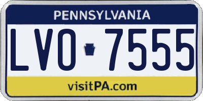 PA license plate LVO7555