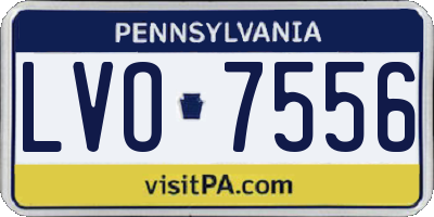 PA license plate LVO7556