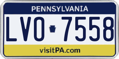 PA license plate LVO7558