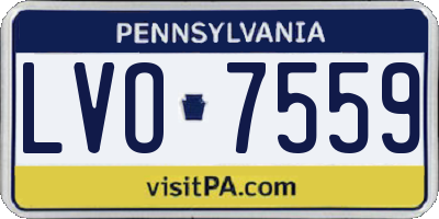 PA license plate LVO7559