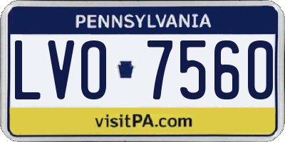 PA license plate LVO7560