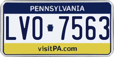 PA license plate LVO7563