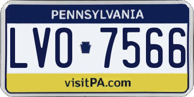 PA license plate LVO7566