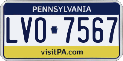 PA license plate LVO7567