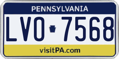 PA license plate LVO7568