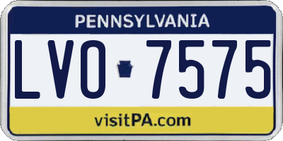 PA license plate LVO7575