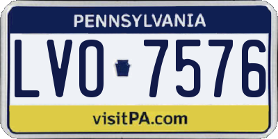 PA license plate LVO7576